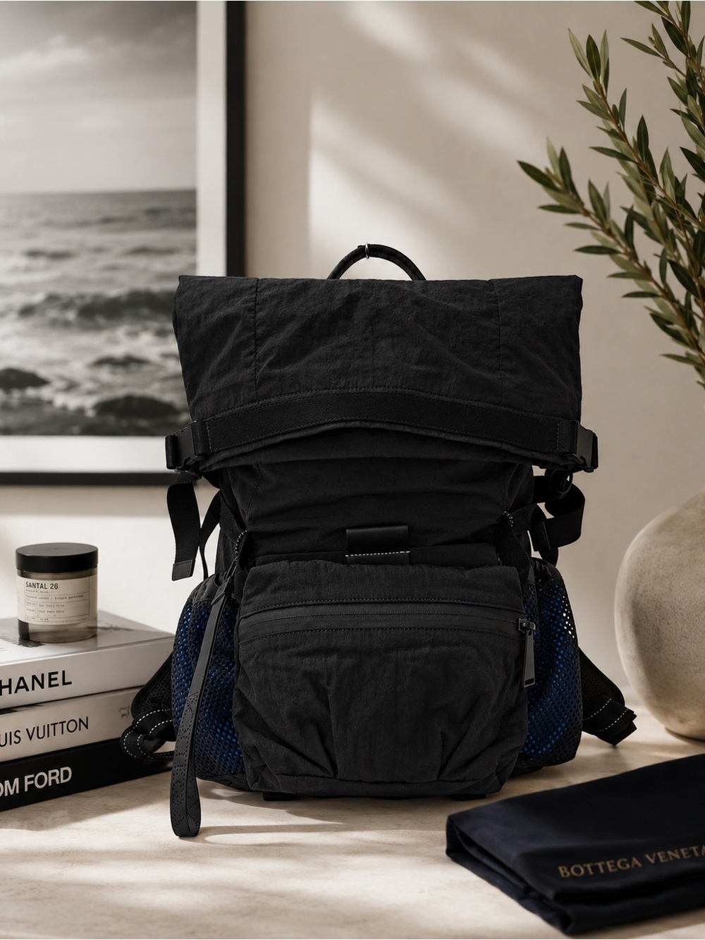 Bottega Veneta Roll-Top Technical Backpack